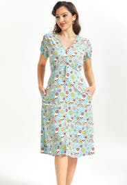 ModCloth Sundae Stunner Button Front Dress