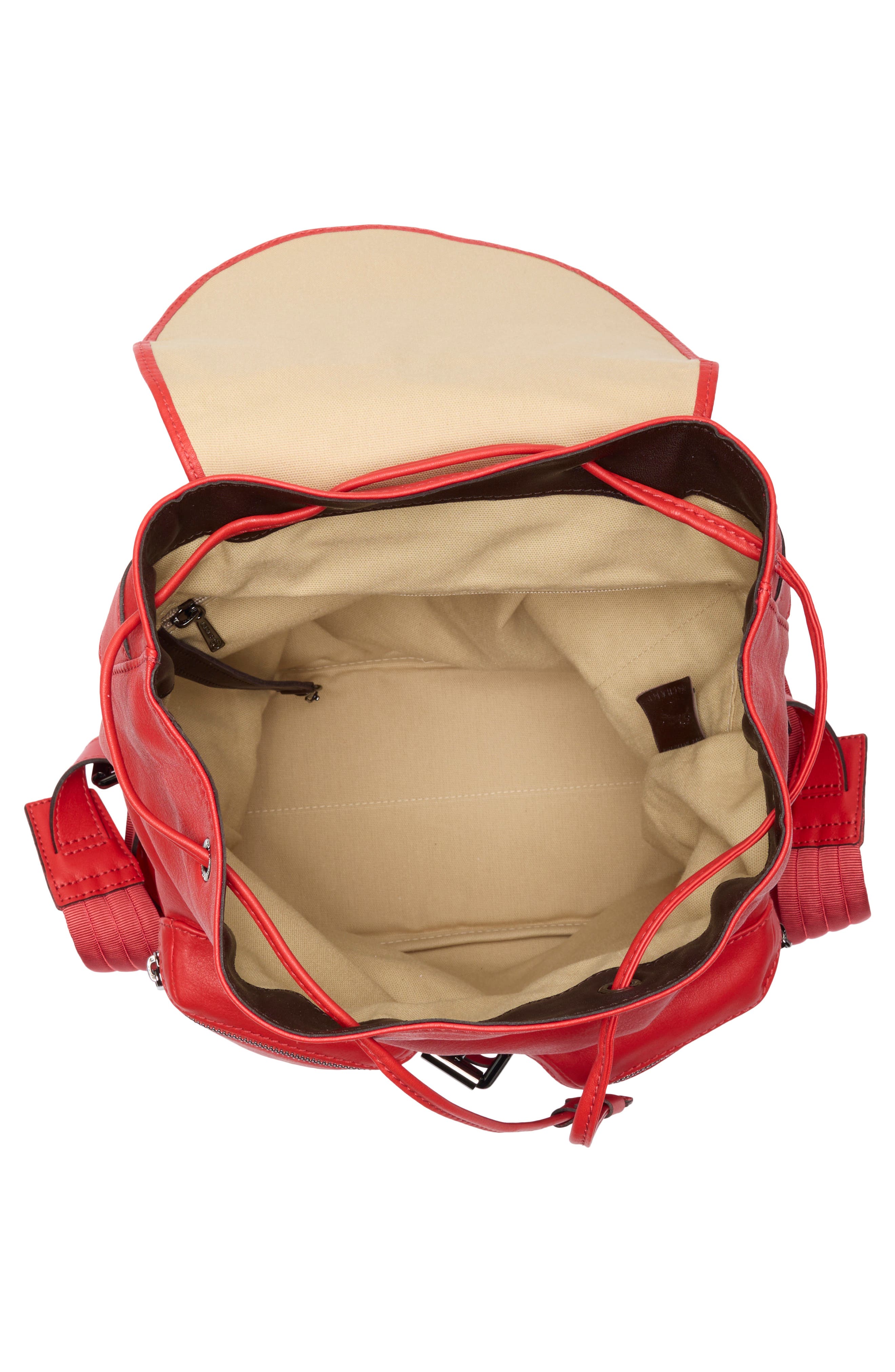 Longchamp Medium 3D Leather Backpack, Alternate, color, Vermilion