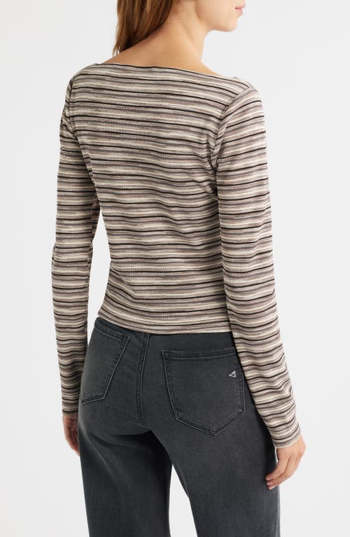Reformation Wiley Knit Top Grey Stripe In Gray