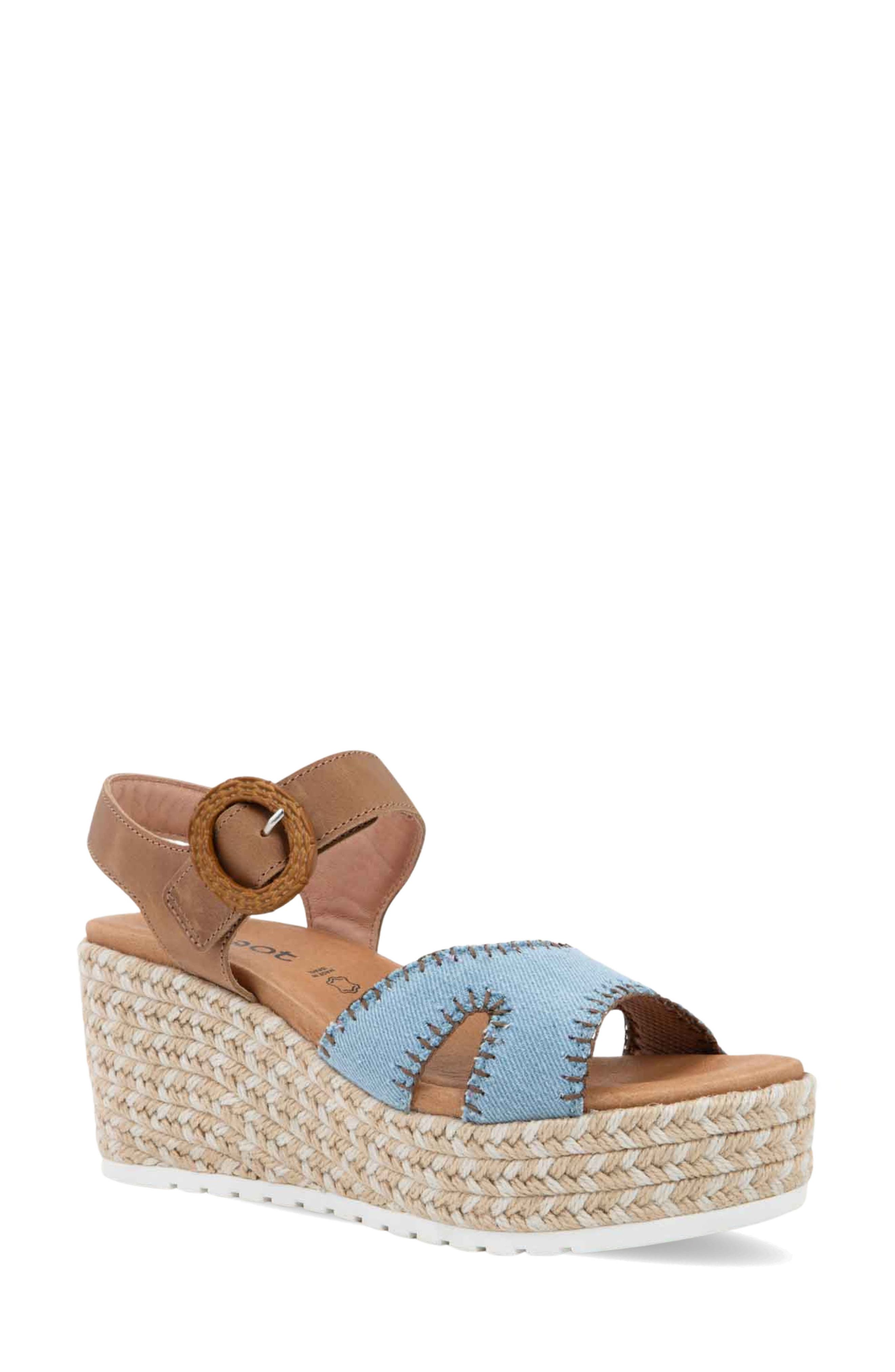 Naot Majorca Platform Sandal, Main, color, Latte Brown/ Denim