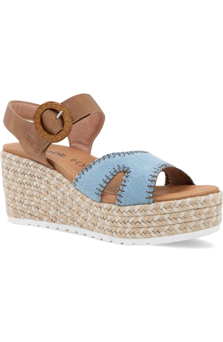 Naot Majorca Platform Sandal, Main, color, Latte Brown/ Denim