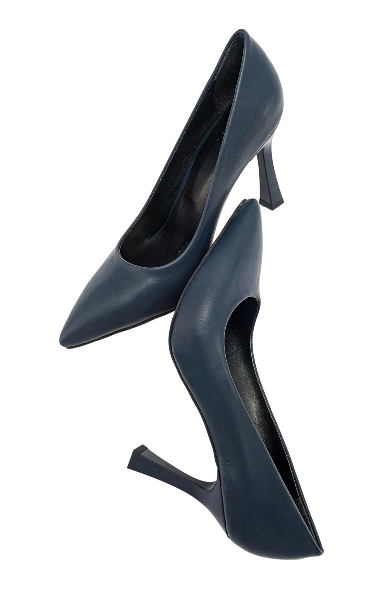 Forest Pointed Toe Pump, Alternate, color, Navy Faux Leather