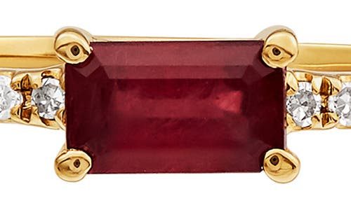 Frankie & Zoe 14k Yellow Gold Baguette Ruby & Diamond Ring In Yellow Gold