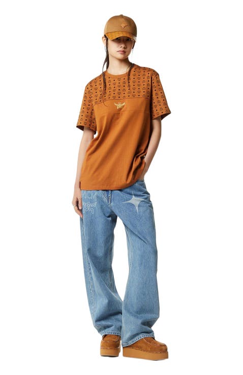 Monogram Print T-Shirt in Organic Cotton