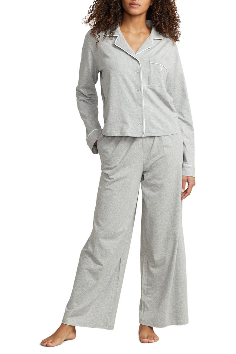 Jersey Pajamas, Main, color, HEATHER GREY