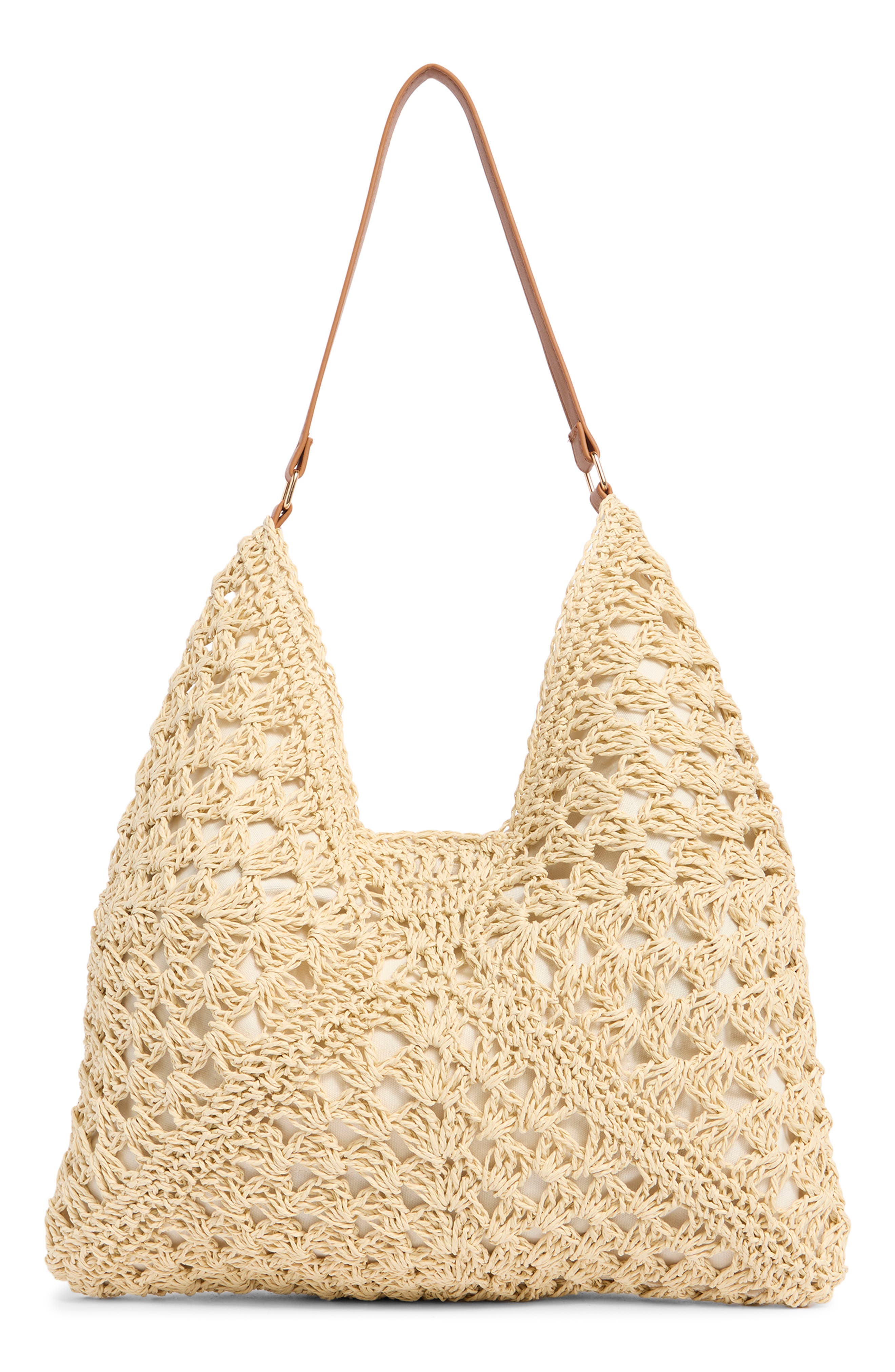 Dolce Vita Bloom Straw Shoulder Bag, Alternate, color, Natural