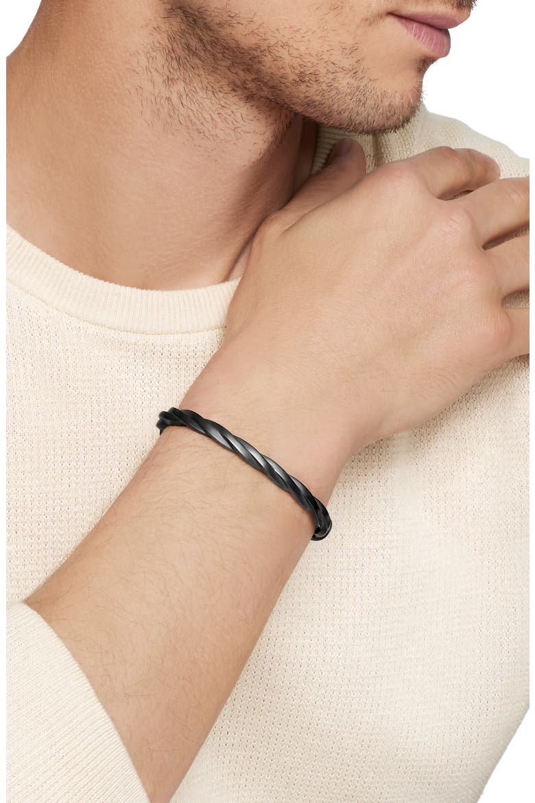 DY Helios Cuff Bracelet in Black Titanium, 6mm, Alternate, color, BLACK TITANIUM
