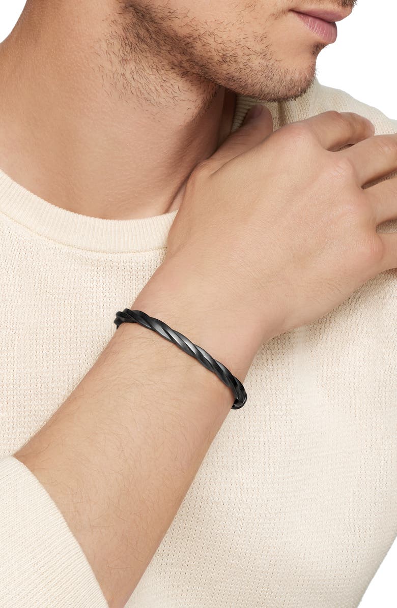 David Yurman DY Helios Cuff Bracelet in Black Titanium, 6mm, Alternate, color, Black Titanium