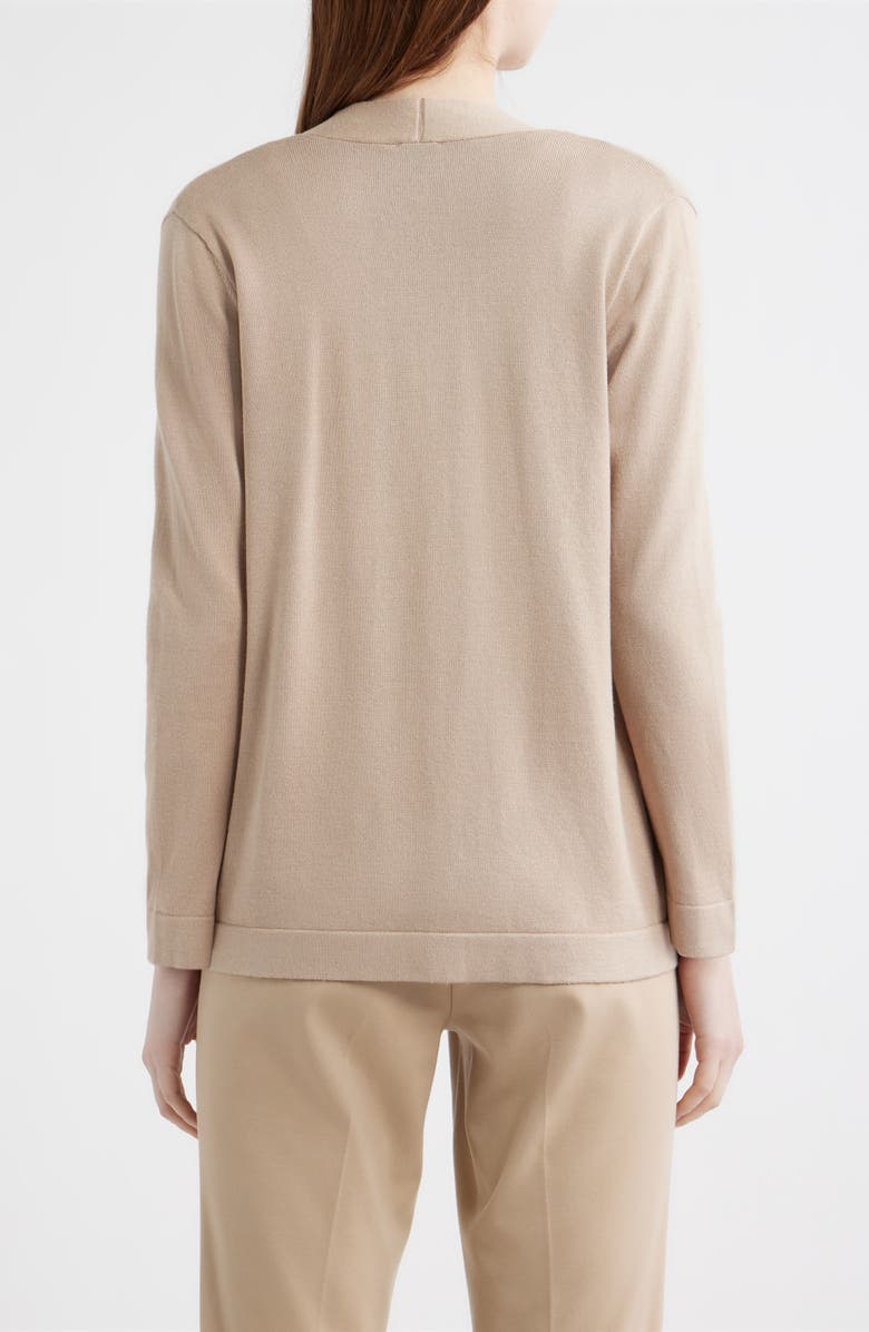 AK ANNE KLEIN Chatham Open Front Cardigan, Alternate, color, Latte