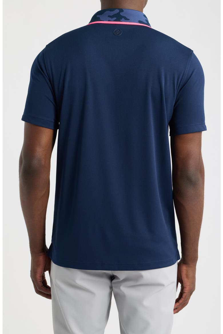 Camo Collar Performance Piqué Polo, Alternate, color, TWILIGHT