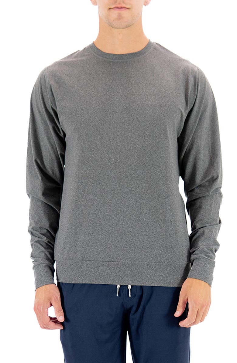 WARRIORS AND SCHOLARS Lounge Stretch Sweatshirt, Main, color, Heather Grey