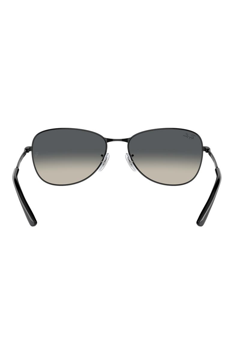 59mm Gradient Pilot Sunglasses, Alternate, color, BLACK