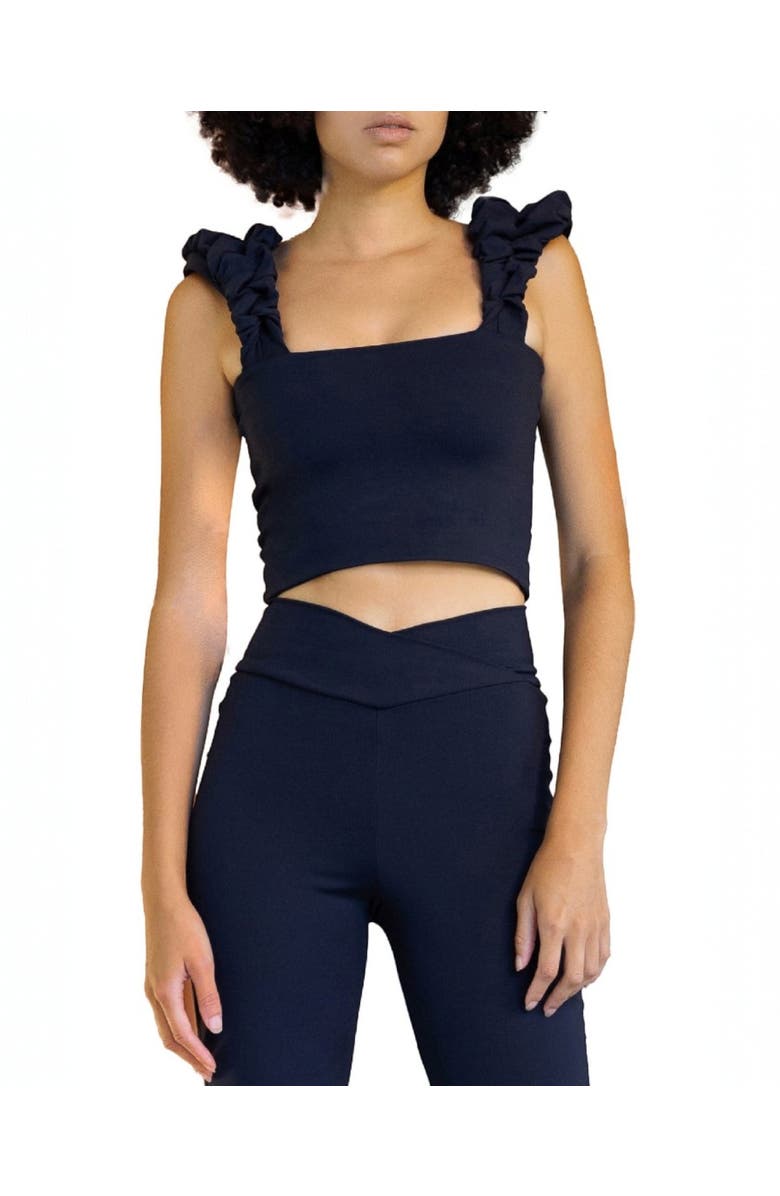 Port De Bras Scrunchie Tank, Main, color, Black