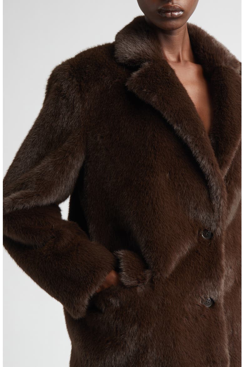 Emmie Faux Fur Jacket, Alternate, color, BROWN