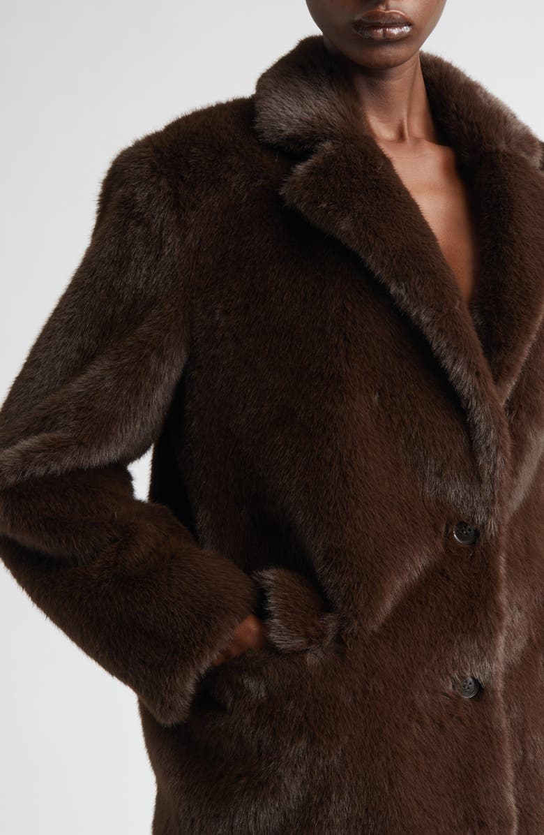 Stand Studio Emmie Faux Fur Jacket, Alternate, color, Brown