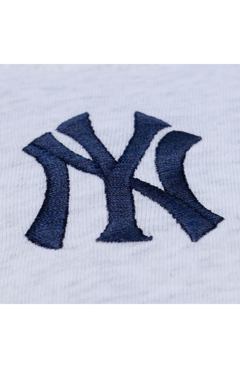 Mitchell & Ness Women's Mitchell & Ness Heather Gray New York Yankees Script Cropped Boxy T-Shirt, Alternate, color, Heather Gray