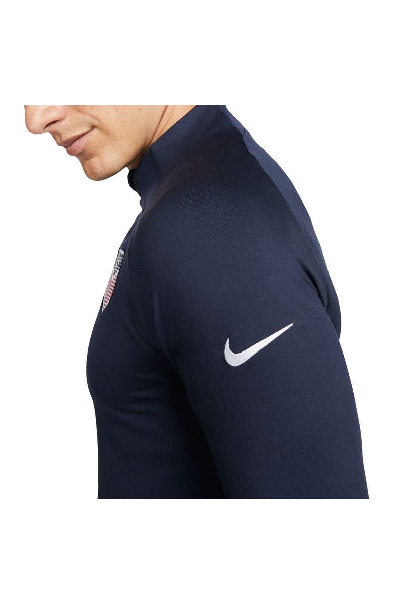 Nike Men's Nike Navy USMNT 2022 Strike Drill Performance Raglan Quarter-Zip Long Sleeve Top, Alternate, color, Navy