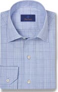 David Donahue Plaid Pima Cotton Dobby Sport Shirt