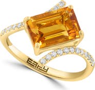 EFFY Citrine & Diamond Bypass Ring