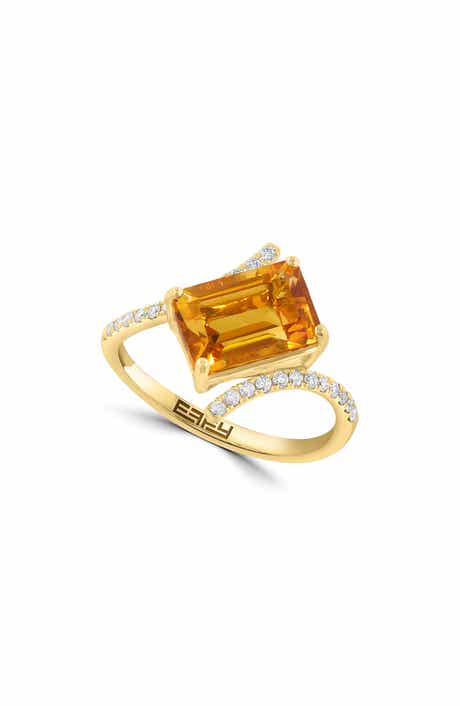 EFFY Citrine & Diamond Bypass Ring