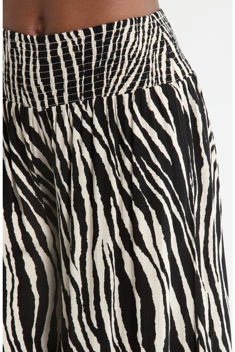 Print Cover-Up Palazzo Pants, Alternate, color, BLACK ZEBRA