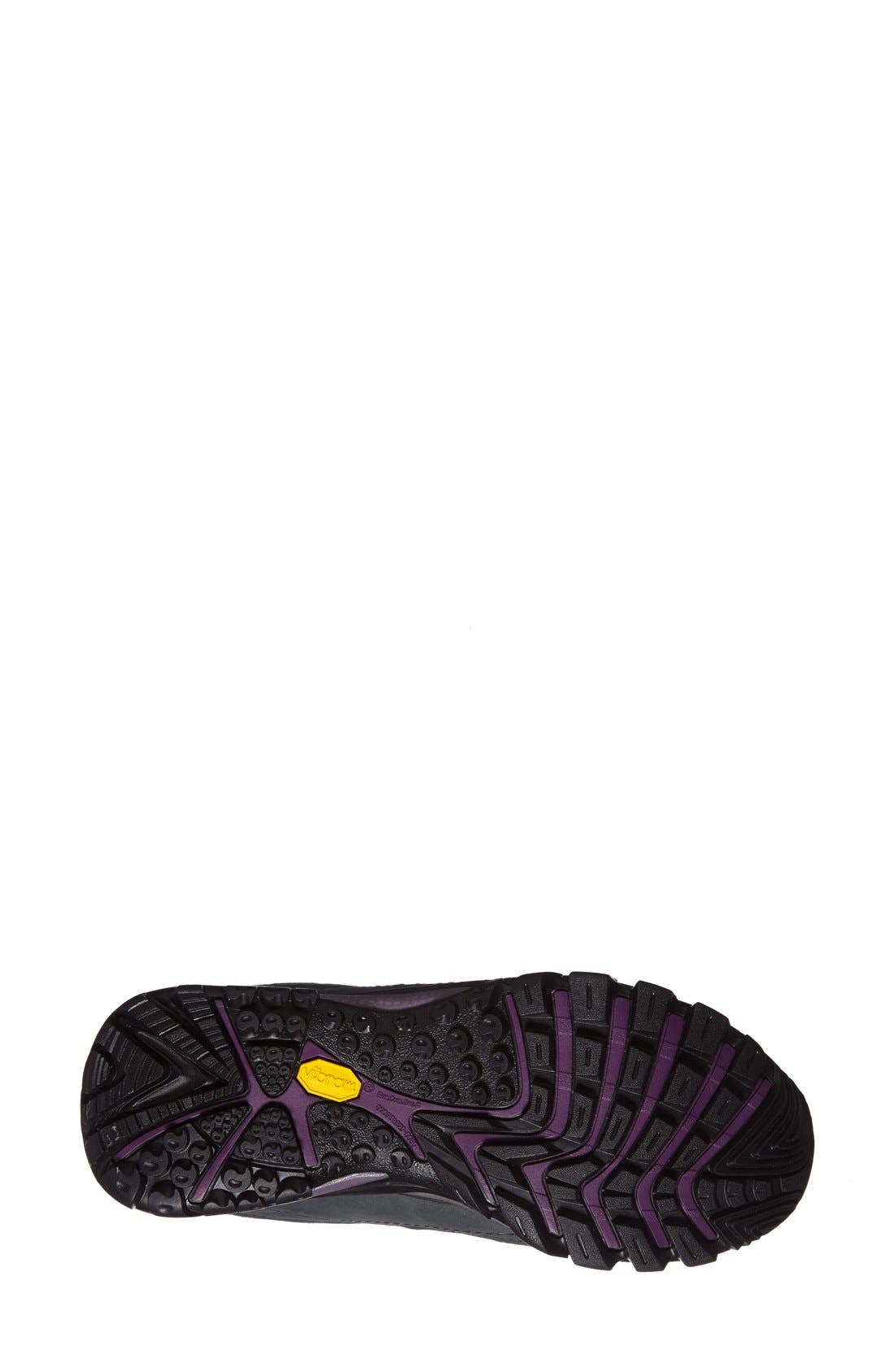 'Siren' Waterproof Leather Hiking Boot, Alternate, color, GRANITE/ PURPLE