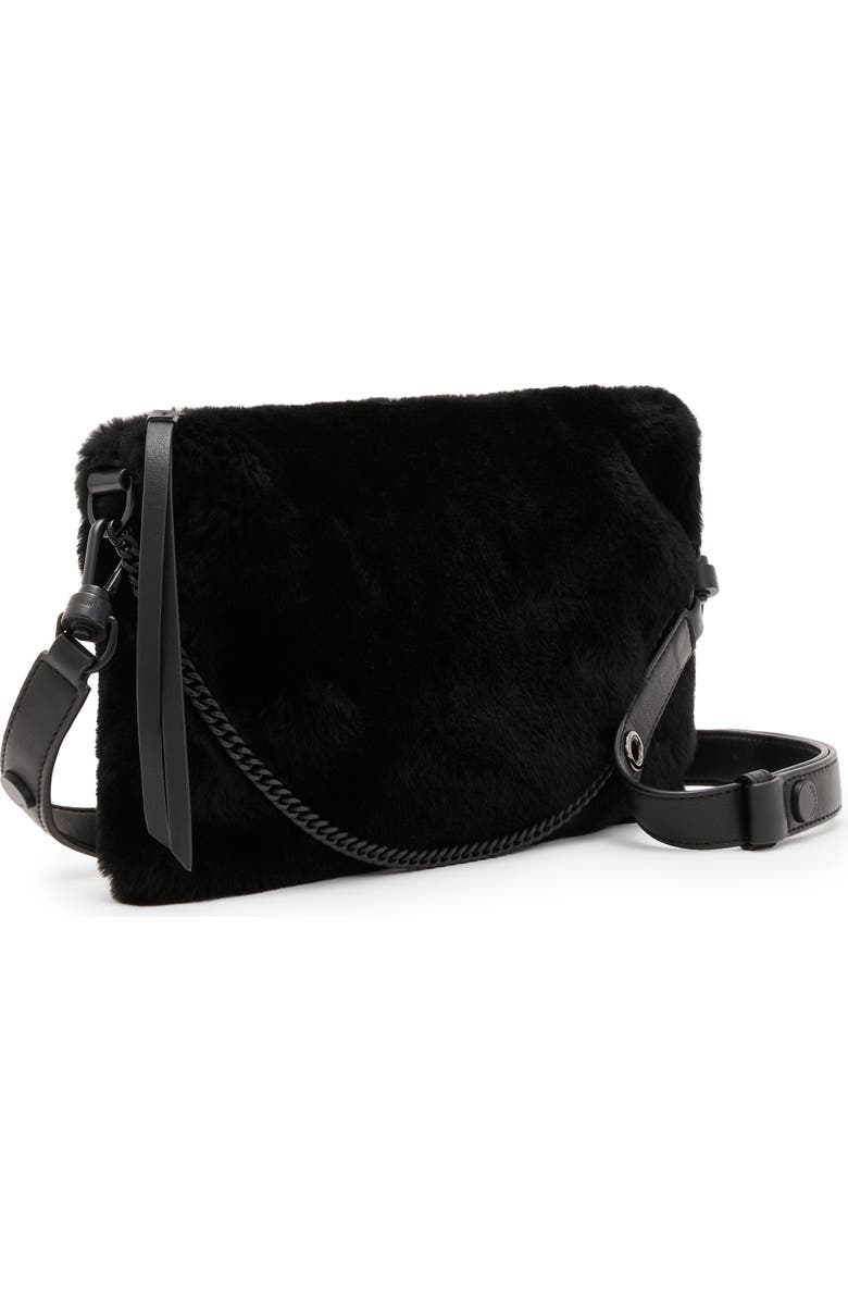 AllSaints Eve Genuine Shearling Crossbody Bag, Alternate, color,