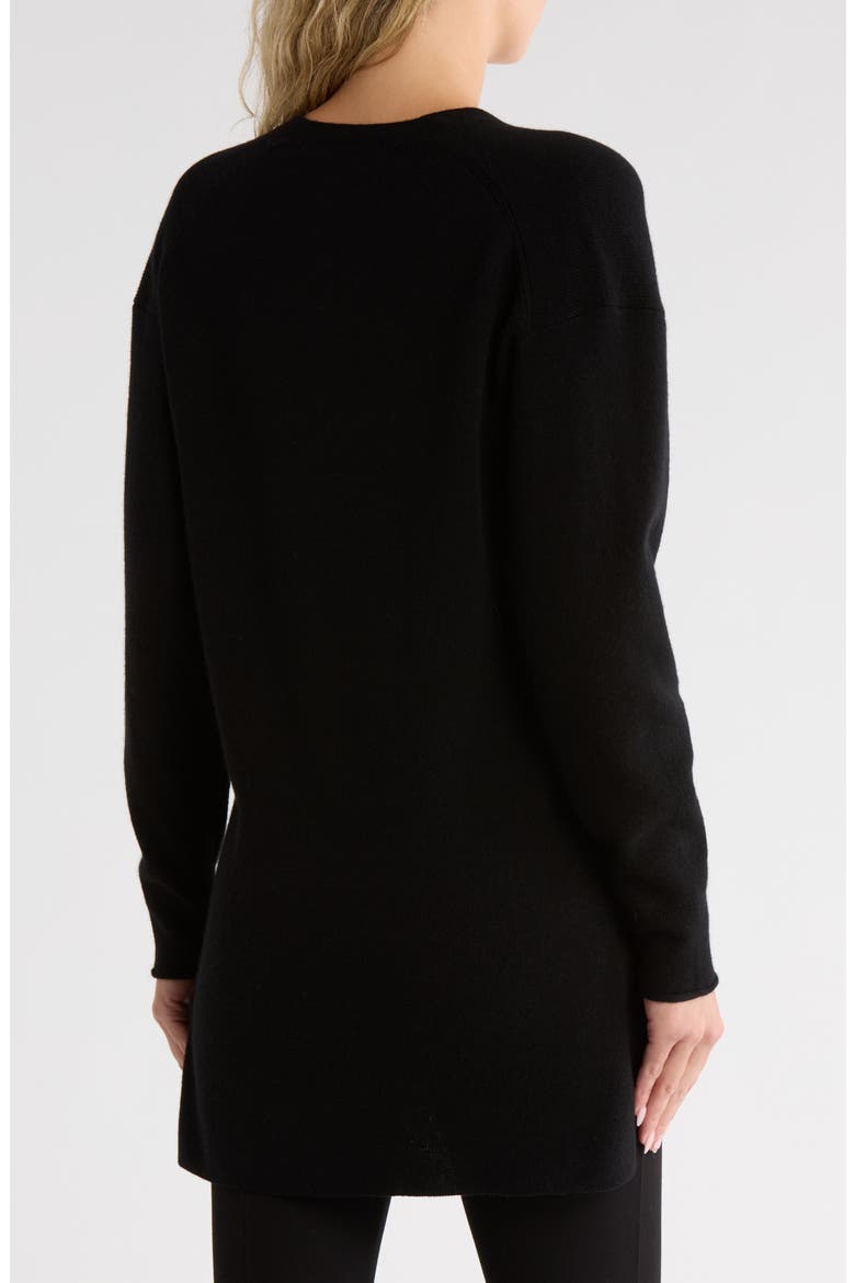 Wool & Cashmere Long Cardigan, Alternate, color, BLACK