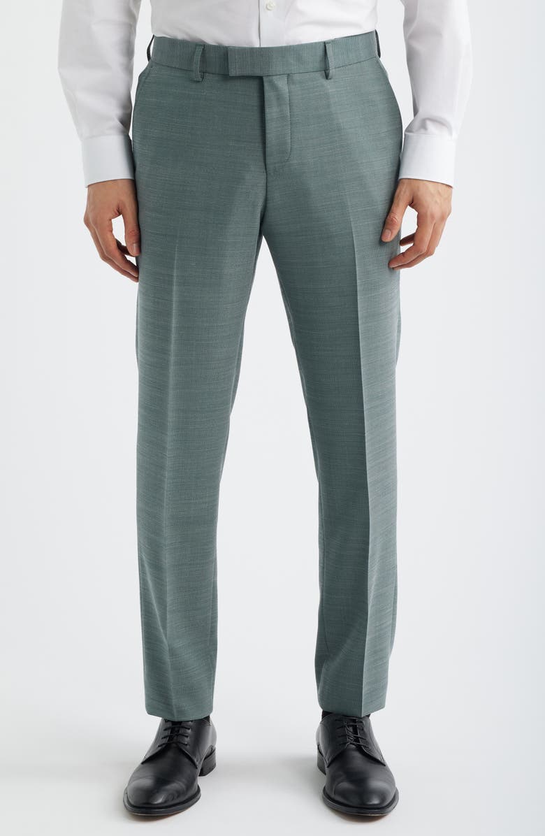 BOSS Huge Slim Fit Slub Mélange Suit, Alternate, color, Open Green