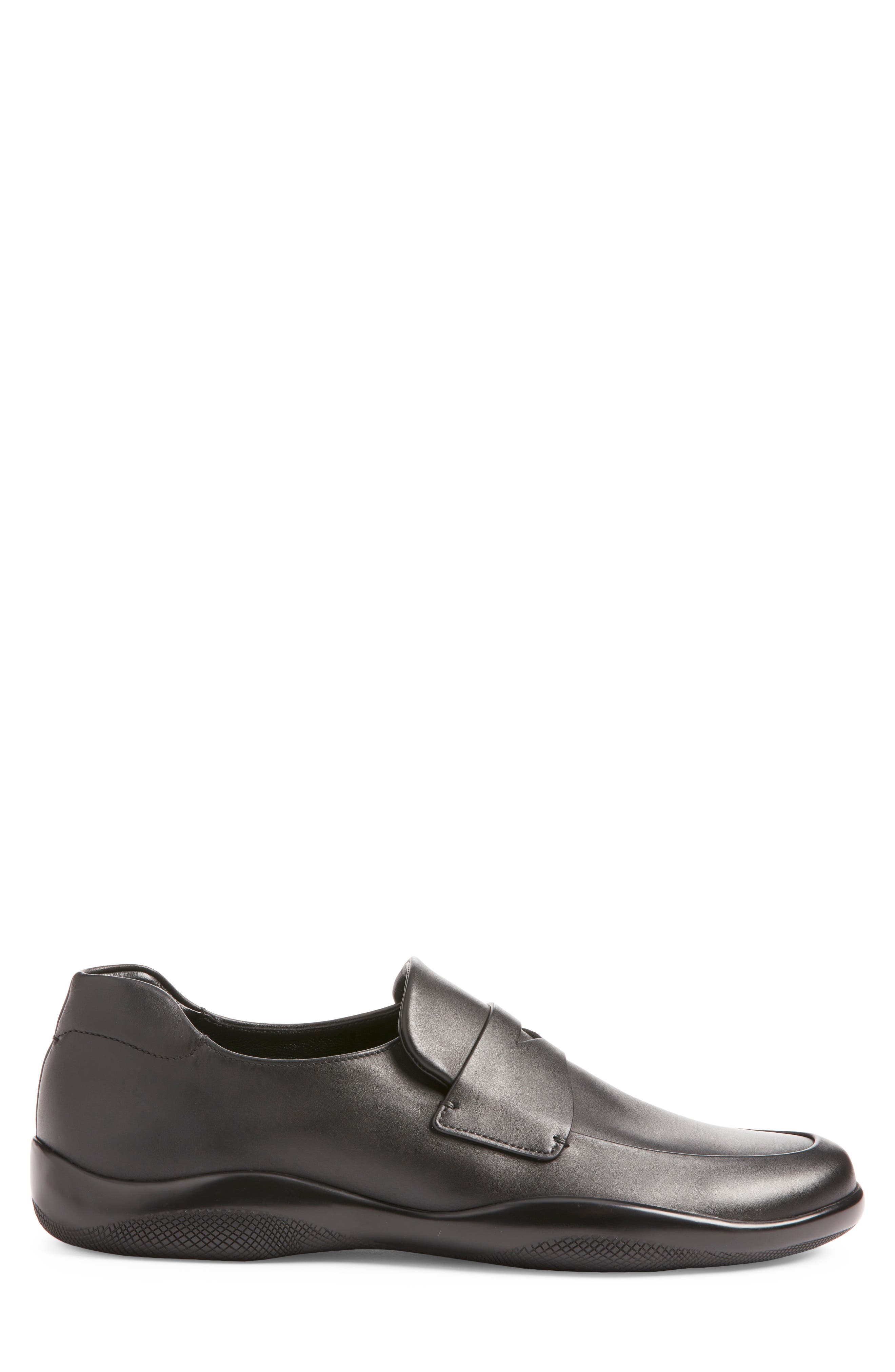 Prada America's Cup Penny Loafer, Alternate, color, Nero