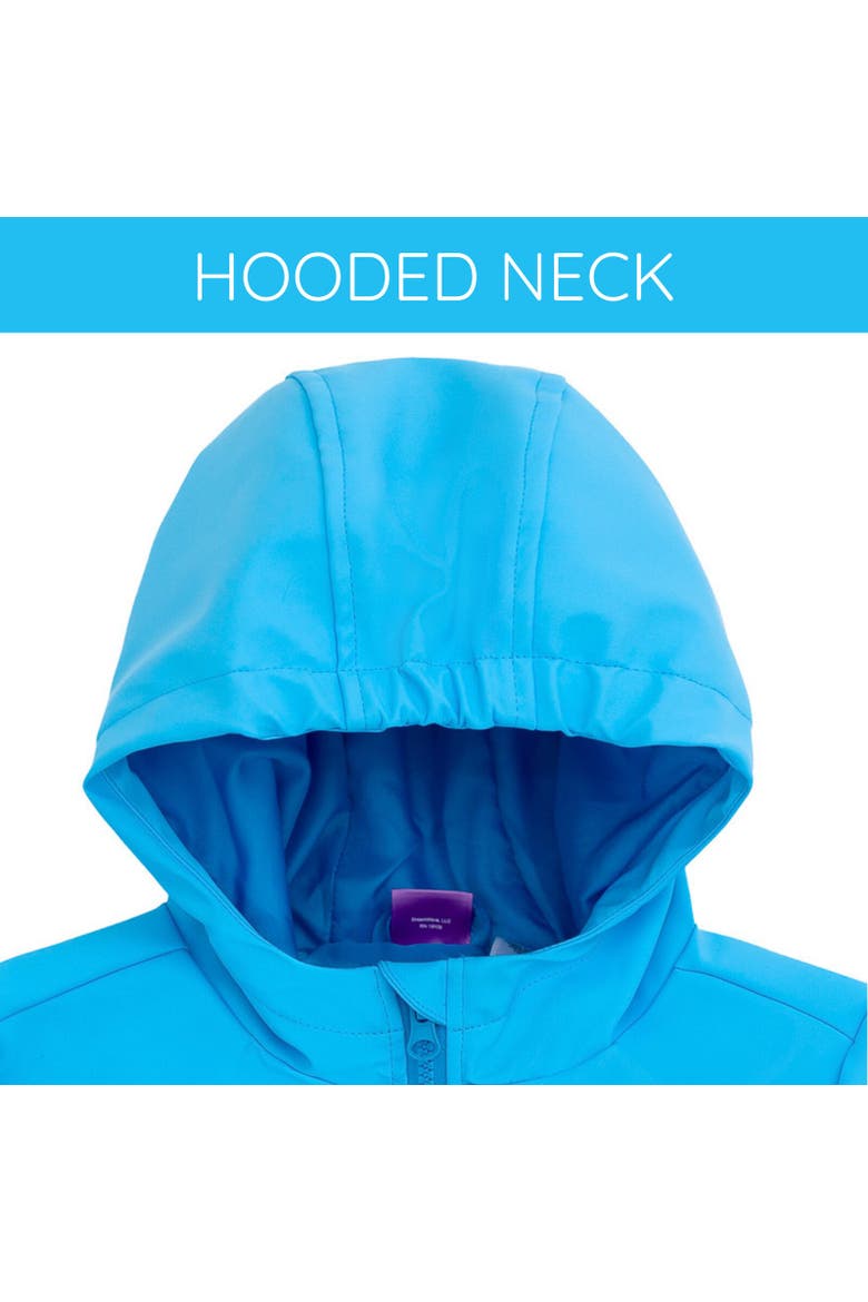 Lilo & Stitch Girls' Hooded Zip-Up Rain Jacket, Alternate, color, Stitch Cloud Blue