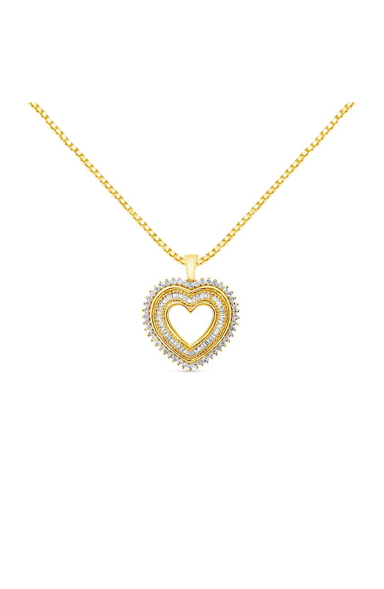 Haus of Brilliance 14K Yellow Gold Plated Silver 1.0 Cttw Diamond Composite Hearth Pendant Necklace, Main, color, Yellow
