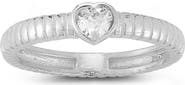 SPHERA MILANO Rhodium Plated Heart Shape CZ Ring