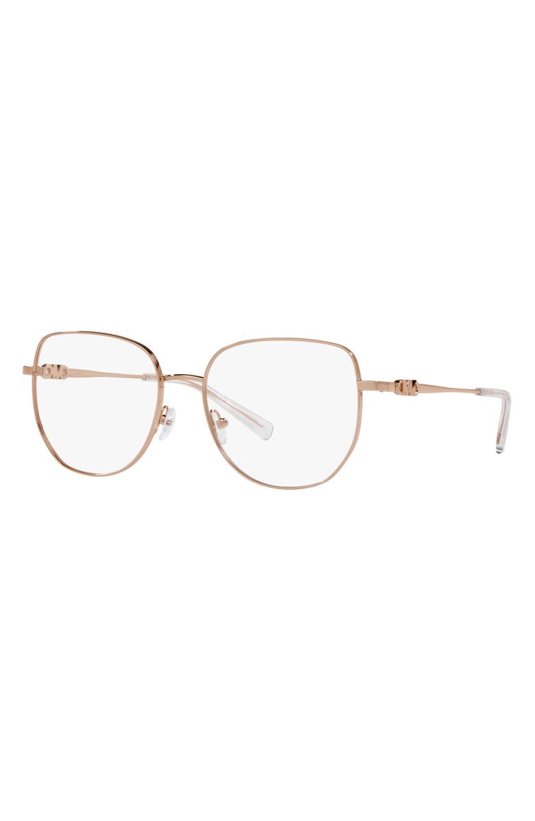 Michael Kors Belleville 54mm Square Optical Glasses, Alternate, color, Rose Gold