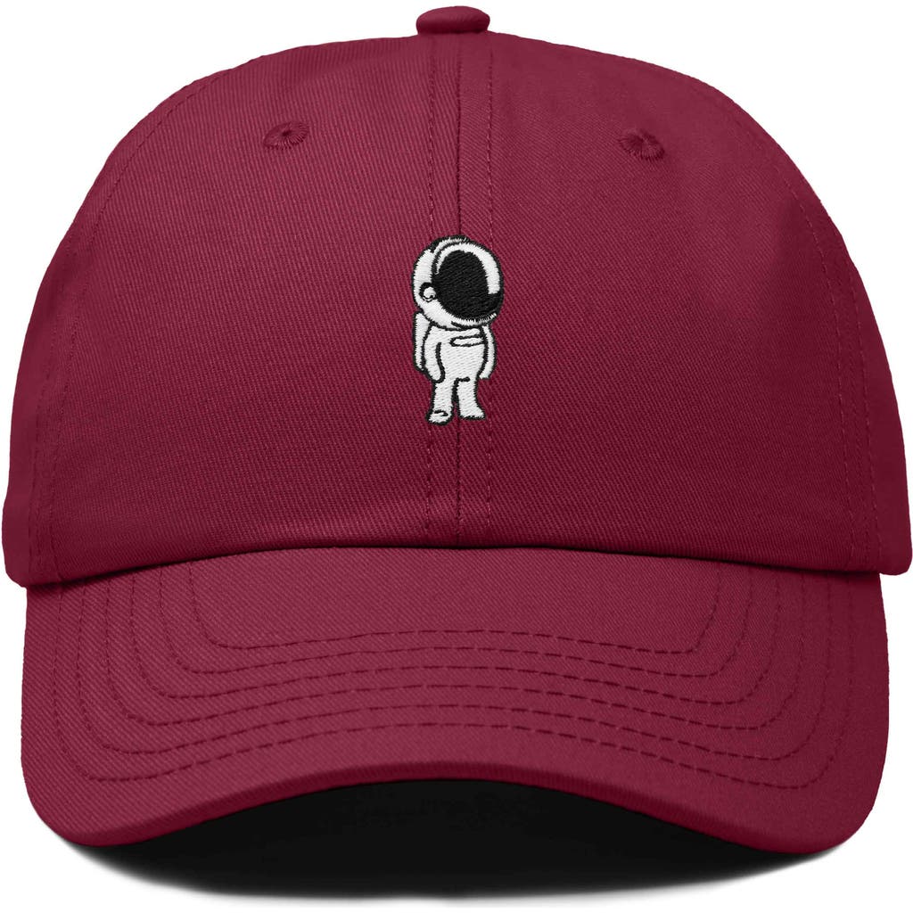 Dalix Astronaut Embroidered Space Hat In Maroon