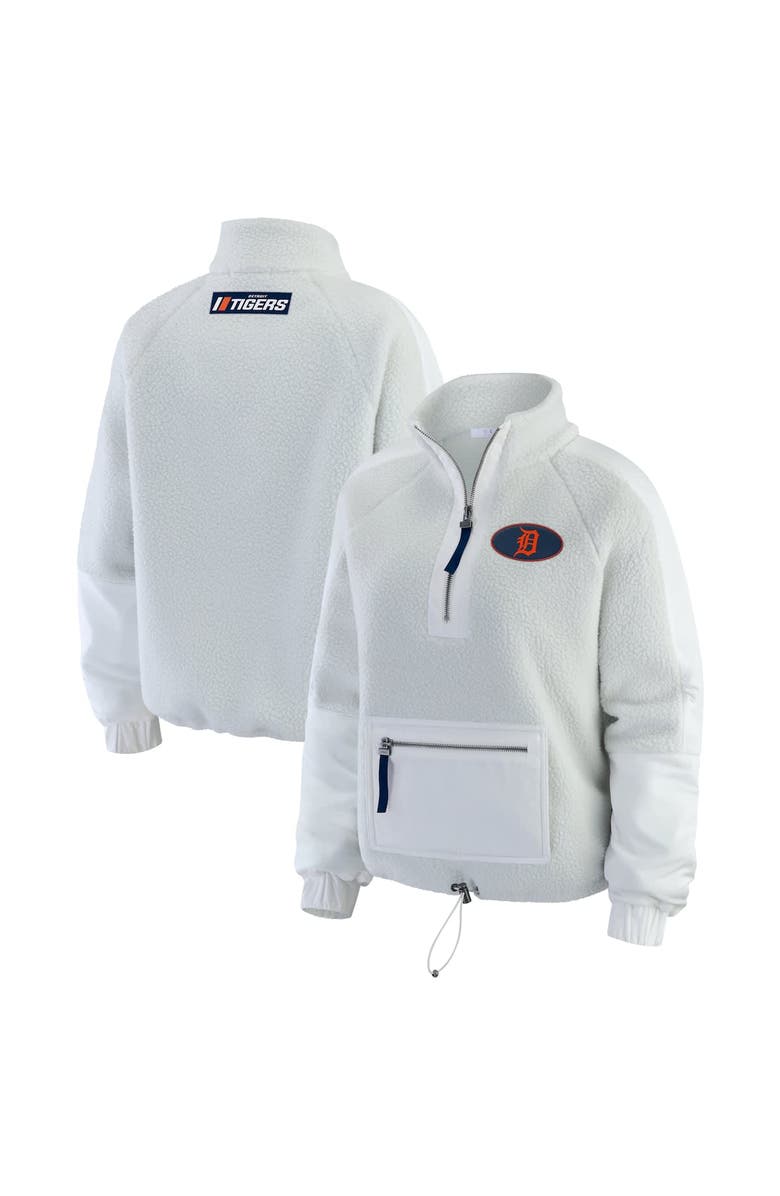 WEAR by Erin Andrews Women's WEAR by Erin Andrews Gray Detroit Tigers Polar Fleece Quarter-Zip Jacket, Alternate, color, Gray