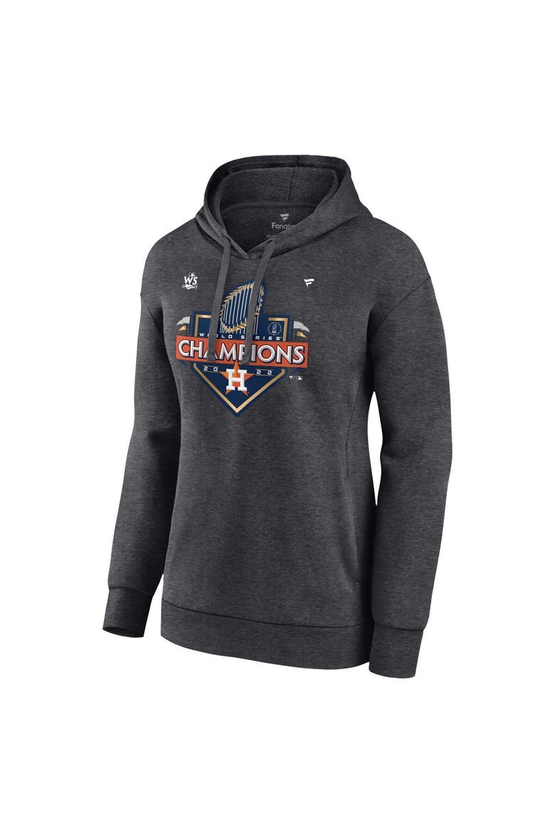 Women's Fanatics Branded Heather Charcoal Houston Astros 2022 World Series Champions Locker Room Plus Size Pullover Hoodie, Alternate, color, Heather Charcoal