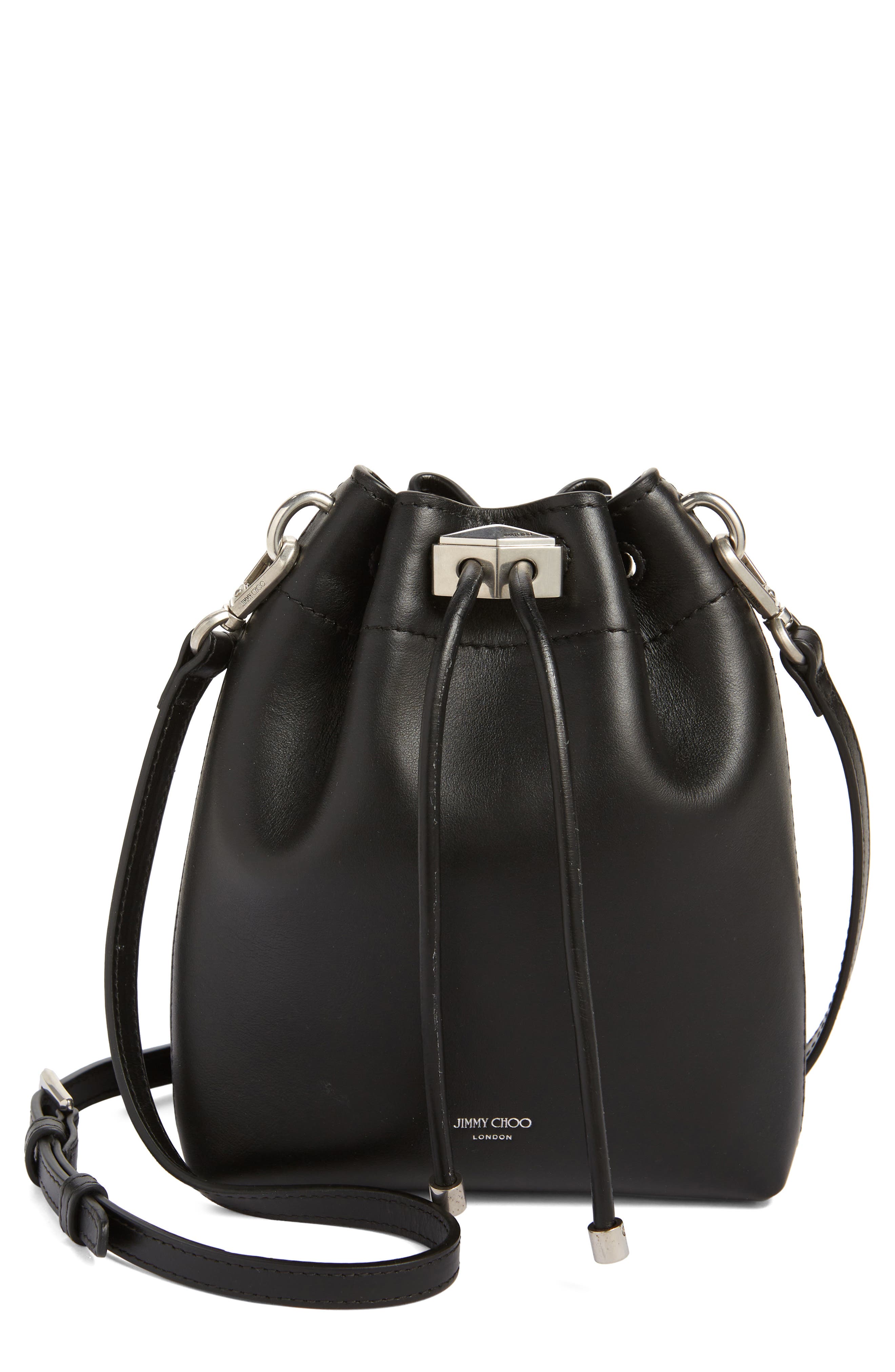 Jimmy Choo Bon Bon Leather Bucket Bag, Main, color, 