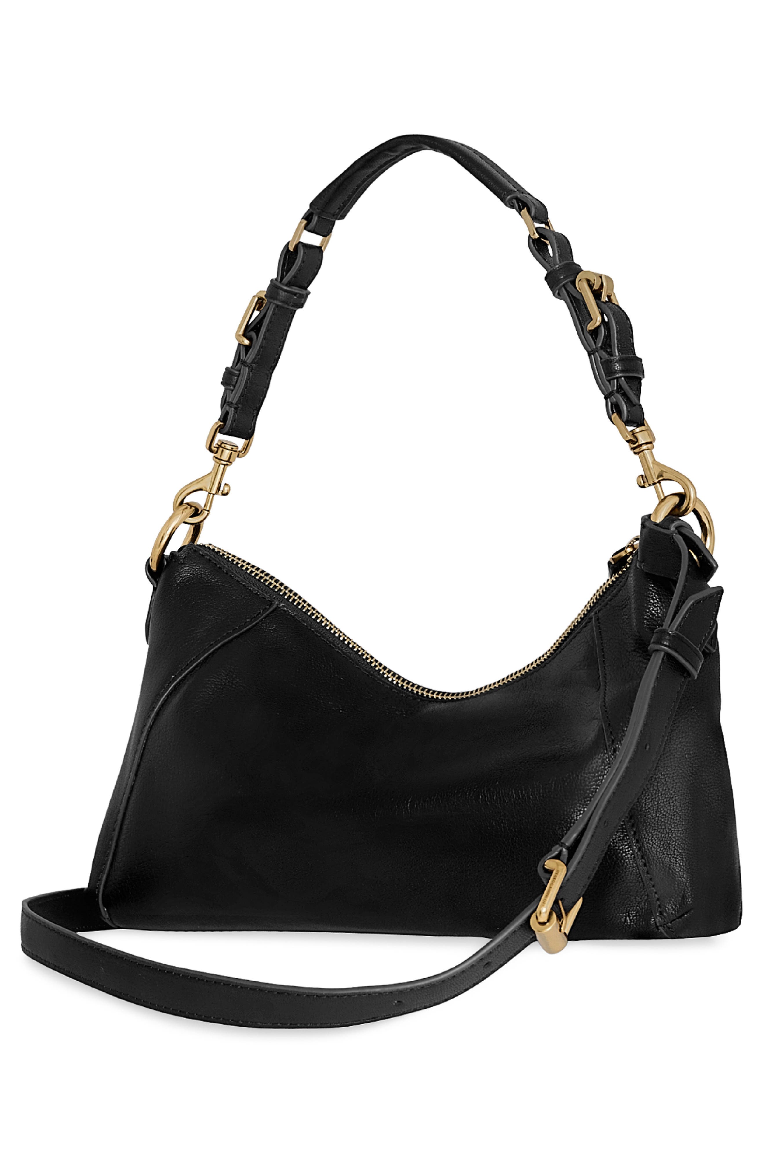 Rebecca Minkoff Small Rivington Leather Shoulder Bag, Alternate, color, Black