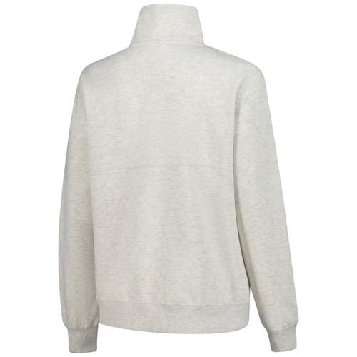 Soft As A Grape Oatmeal Philadelphia Phillies Quarter-zip Fleece Pullover In Gray