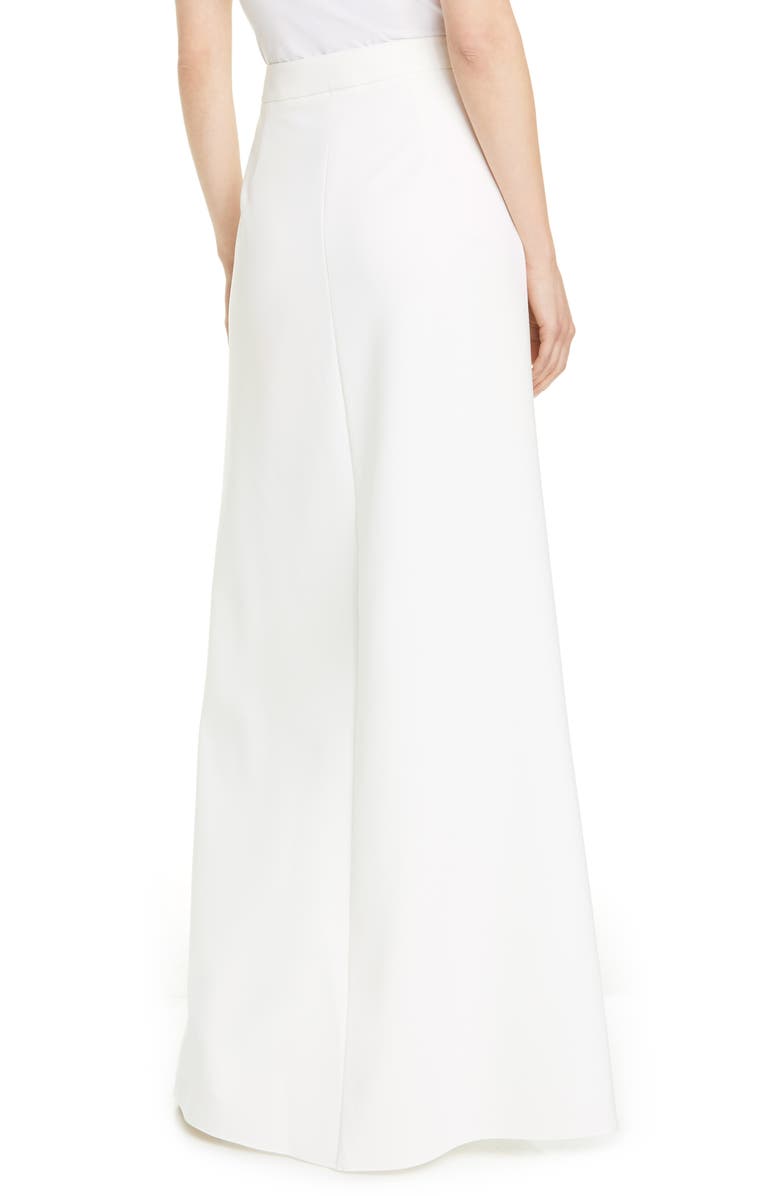 Brandon Maxwell Draped Waist Crepe Wide Leg Pants, Alternate, color, 