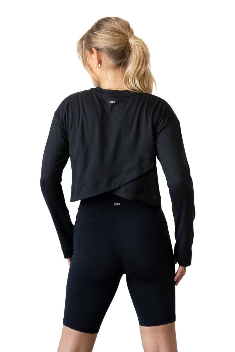 Go With The Flow Crop Long Sleeve Top, Alternate, color, Cozy Black