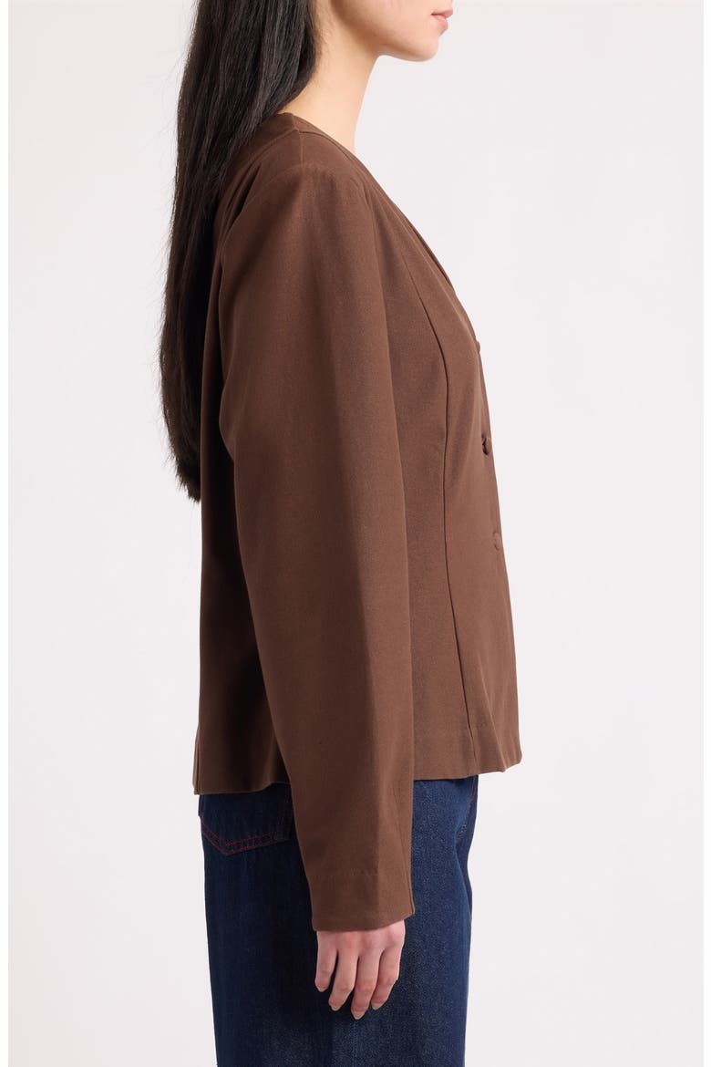 Ihkate Collarless Denim Jacket, Alternate, color, CHICORY COFFEE