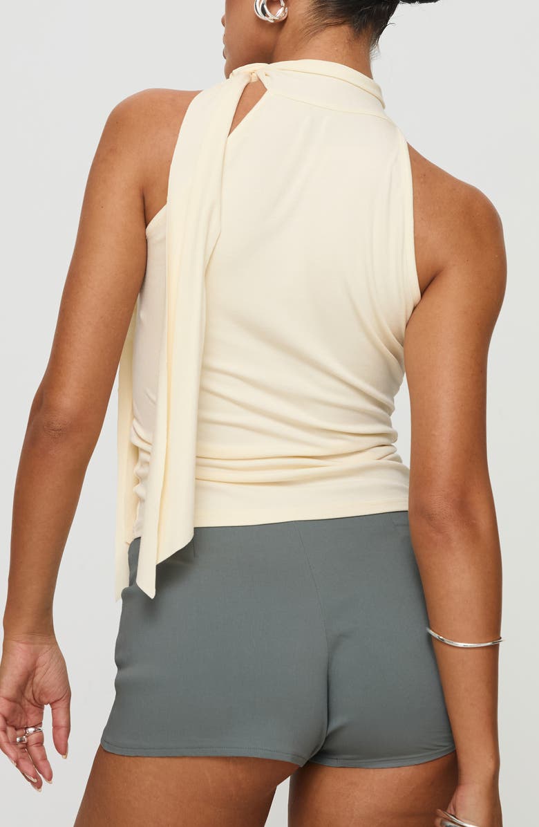 Princess Polly Mathias Tie Neck Jersey Top, Alternate, color, Light Beige