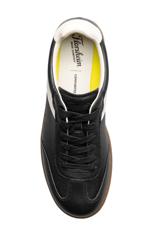 Florsheim Pace T-toe Low Top Leather Sneaker In Black