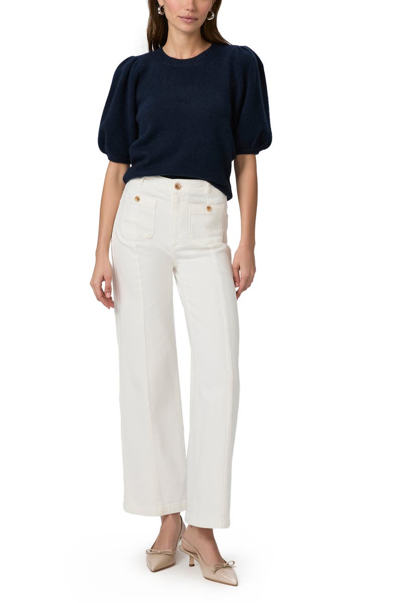 PAIGE Lucerne Puff Sleeve Cashmere Blend Top, Alternate, color, Deep Navy