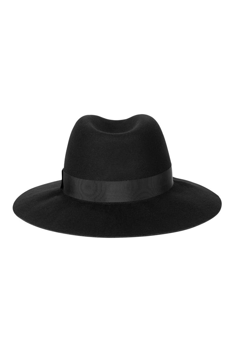Felted Wool Fedora, Alternate, color, BLACK