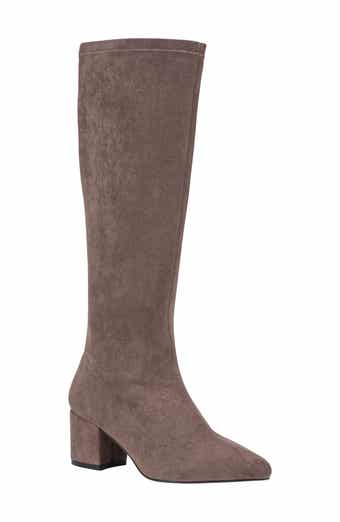 Riggs Faux Suede Knee High Boot