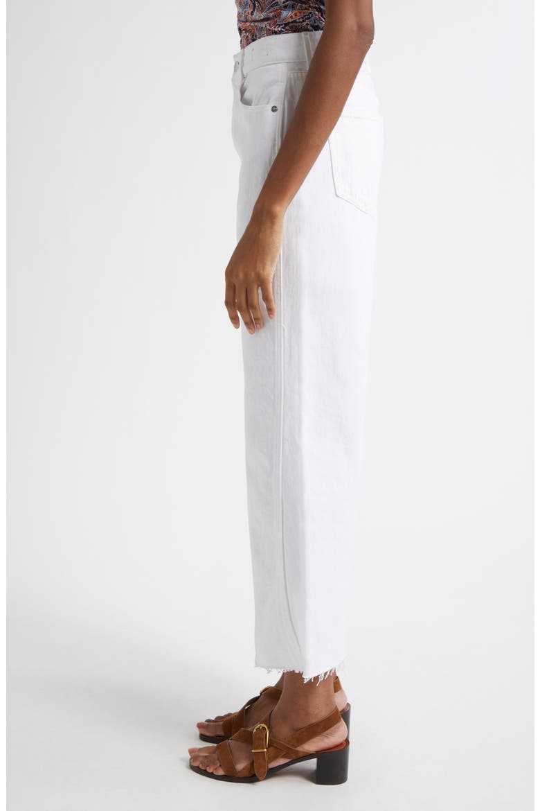 Taylor Raw Hem High Waist Crop Wide Leg Jeans, Alternate, color, WHITE