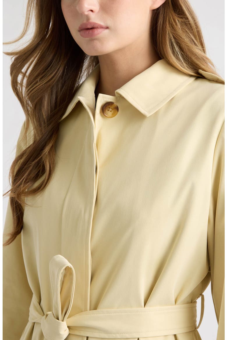 Belted Canvas Trench Coat, Alternate, color, BUTTER